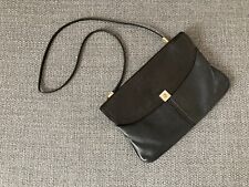 VINTAGE Goldpfeil Leder Handtasche schwarz