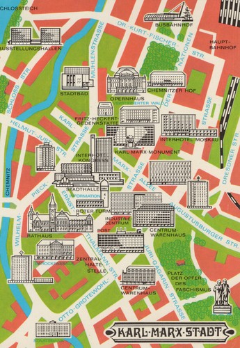 Karl marx stadt stadtplan - ak,