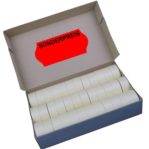 Etiketten 26x12mm leuchtrot