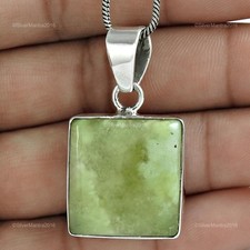 Kissen Prehnit Edelstein 925 Sterlingsilber Weihnachtsgeschenk Anhänger Schmuck