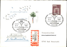 Schiffspost Vogelfluglinie Einschreiben PUTTGARDEN Sonderstempel Jubiläumstage
