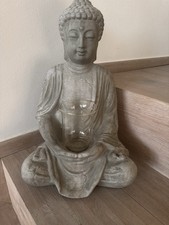 Kerzenhalter Buddha Betonoptik Keramik Gartendeko Innen Beton 