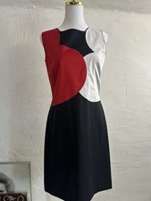 Kleid Damen Moschino Love Kleid Vintage Gut IT 44 38 DE Herz Rot Schwarz Weiß