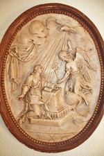 Imposantes Wandrelief Antik Maria Verkündigung Stuck Gips Sakral Relief Wandbild