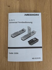 Medion MD 82028 Universal Fernbedienung's: Code Liste 