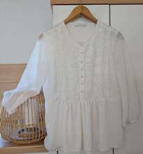 RESERVED Bluse Gr.38 langarm gefüttert Spitze Shirt Business weiß festlich W.NEU