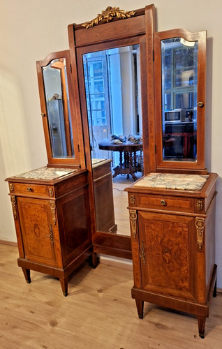 Antik spiegelkommode louis - ,