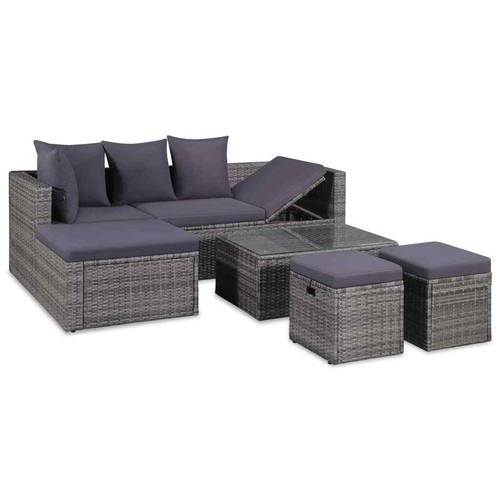 Garten lounge set poly rattan - set,