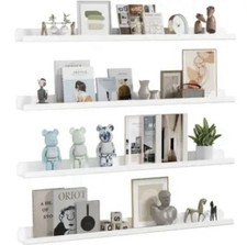 Hängeregale, 4er Pack Kunststoff Wandregal 91,4cm zur Raumdeko in weiß