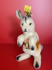 Steiff Kuscheltier Mohair 0700/14 Känguru Linda mit Baby Joey