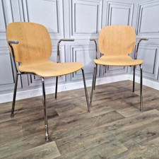 Retro Paar x2 Ikea Dietmar Chrom Mid Century Stil Arm Schreibtisch Stühle Sitz
