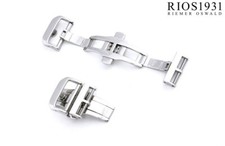 RIOS Premium Edelstahl - Butterflyfaltschließe silberfarbig-poliert 18, 20, 22mm