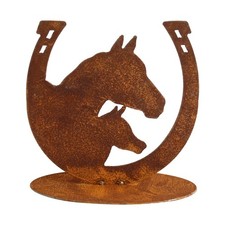 Rost Gartenfigur Hufeisen