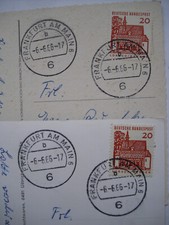 Ansichtskarten mit Poststempel 6.6.66 Frankfurt am Main  Offenbach+Uttrichshause