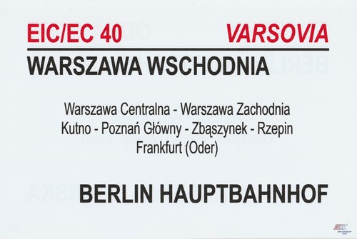Zuglaufschild eic varsovia - eic,