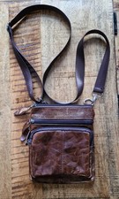 Braune Leder Umhängetasche Postbote Cross Bag Unisex