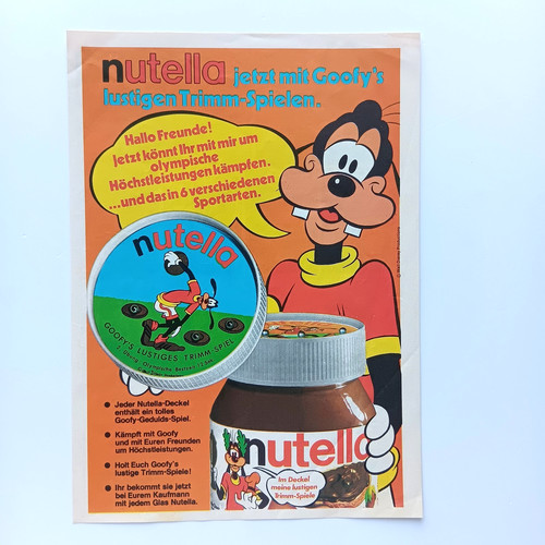 1972 nutella ferrero goofy - nutella,