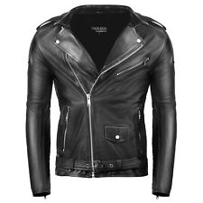 PAULGOS Herren Biker Lederjacke Echtes Leder Echtleder in 2 Farben Gr. S-5XL