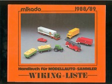 Handbuch für Modellauto Sammler WIKING  LISTE 1988/89