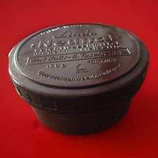 Bakelit Dose Linda -Neutral- DDR VEB … Schwerin/Meckl. leer Zustand 2-, Ø8,5x4cm