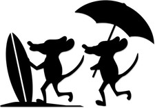 Aufkleber Maus am Surfen