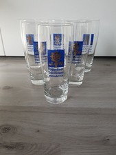 6 AUGUSTINER hell - Willybecher 0,5 l - Dekor blau-gold Willibecher Bierglas 