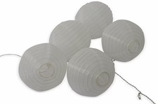 LED-Sommerlichterkette, Lampions, XXL, weiß