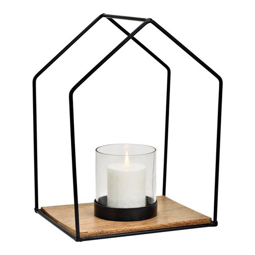 Windlicht haus aus - windlicht, metall/glas