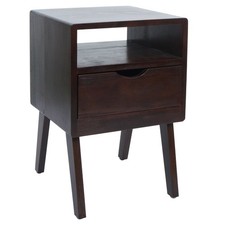 B-Ware Nachttisch MCW-P16, Beistelltisch, Schublade Fach 64x42x40cm, dunkelbraun