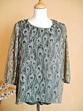 2-Lagen Shirt v. Gina Laura,Gr. S 38/40? khaki,3/4 Arm,locker fallend, Neu X0