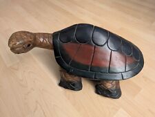 Skulptur Holz Schildkröte Handarbeit Dekoration