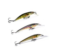 Wobbler Set 3er Drillinge + Rassel Wobbler Zanderkiller Barsch Hecht Natur Neu!
