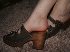 Sexy Clogs Holz Zoccoli Holz Plateau Pantoletten Sandaletten Clogs Mules 37 TOP