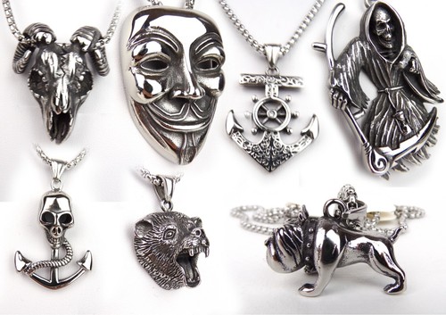 Edelstahl anhänger mit kette - edelstahl,
