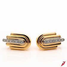 Clipstecker Ohrringe 750/18K Bicolor Diamant Brillant 0,14 ct H VS Wert 5.200-,€