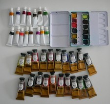 Aquarellfarben - Aquarellkasten - Tuben - Konvolut Aquarell - Metallkasten