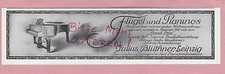 LEIPZIG, Werbung 1914, Julius Blüthner Flügel & Pianos Tasten-Instrument Klavier