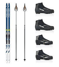 Fischer Langlaufski-Set klassisch SUMMIT CROWN EF + Bindung + Schuhe+Stöcke blau