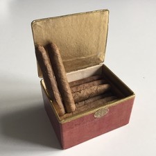 ANTIK MINIATUR Zigarren in Pappbox Hamburg Puppenladen