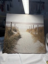 40cm mal 40 cm  Wandbild auf Leinwand Nordsee Meer Sandstrand