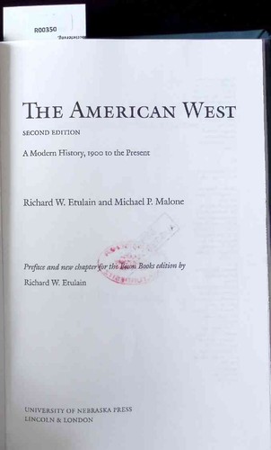 The american west second - american, west.