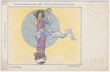 Jugendstil Postkarte, Weltausstellung Paris 1900, exposition universelle