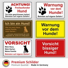 Warnschild Achtung Hund Vorsicht Hinweis Schild Warnung Hunde UV-Beständig