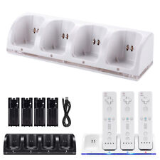 Für Wii Controller Ladestation Aufladestation mit 4x 2800mAh Akkus Ladegerät DHL