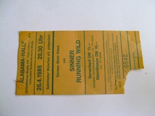 Konzertkarte Sinner Running Wild Metal 26.04.85 München Alabamahalle Ticket