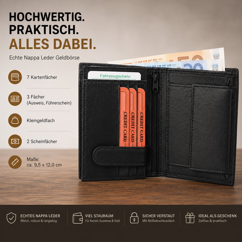 Herren geldbörse echtleder - geldbörse,