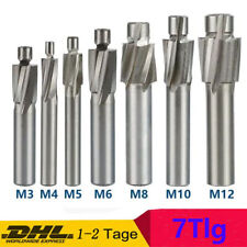 7 tlg Flachsenker HSS Senker Schaftfräser Flachsenkersatz M3-M12 Zapfensenker