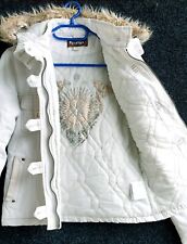 Jacke Winterjacke Kurz-Parka abnehmbare Kapuze mit Fell v. KOSHA weiß Gr. S 36