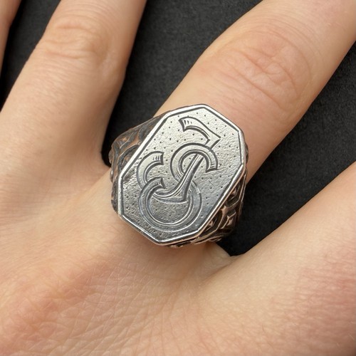 Jugendstil monogramm ring - jugendstil,