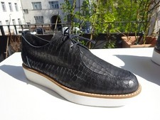 ARCHE LN  SOFT Schuhe Halbschuhe Leder Schlangen Latex Schwarz France Gr.39 Neuw